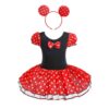 Lito Angels Robe Tutu Enfant Fille Oreilles de Souris Anniversaire Fete Halloween Noël Carnaval Serre-Tete