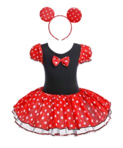 Lito Angels Robe Tutu Enfant Fille Oreilles de Souris Anniversaire Fete Halloween Noël Carnaval Serre-Tete