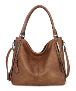 FANDARE Sac à Main en Cuir PU Étanche pour Shopping Soirée Voyage - Porté Epaule Femme