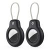 SPGUARD Compatible avec Le Support Apple AirTag Secure avec câble, Air Tag Lock Case Porte-clés Porte-Bagages pour clés,