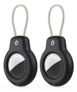 SPGUARD Compatible avec Le Support Apple AirTag Secure avec câble, Air Tag Lock Case Porte-clés Porte-Bagages pour clés,
