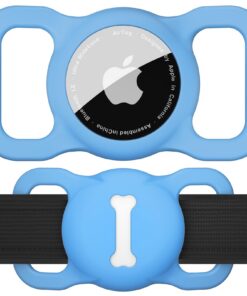Support de collier Wanme pour Airtag bleu, accessoires de suivi GPS Airtag pour chiens, étui de protection Wanme pour Ai