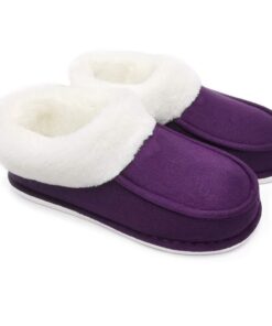 Chaussons Mocassinspour Femme en Micro Daim Doublure en Peluche Chaude ofoot Chaussons Antidérapants