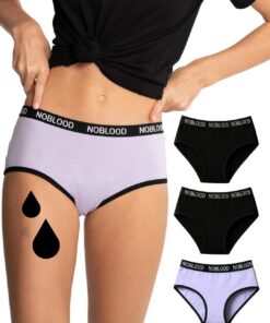 NoBlood - Culottes Menstruelles Ado Style Shorty Très Absorbant | Lavables en Coton Organique | OEKO-TEX STANDARD 100