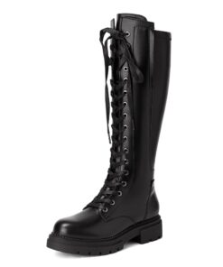 BOTTES HAUTES AU GENOU DREAM PAIRS POUR FEMMES MODE CHAUSSURES LONGUES À LACETS ACCESSIBLES À LA MODE chauffées ÉLÉGANTE