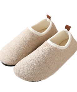 Chaussons Maison Femme Homme Peluche Chaude Antidérapant Automne Hiver