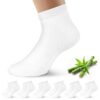 PRAOAHEI Lot de 6 paires de chaussettes en bambou confortables pour homme - Chaussettes diabétiques respirantes - Idéale