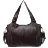 Generisch Sac à main pour femme en cuir souple vintage marron grand sac de shopping pour le travail et les voyages