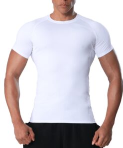 VanKee Maillot De Compression Homme à Manches Courtes | Respirant | Séchage Rapide