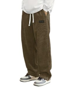 DUHENWU Pantalon de jogging élégant pour homme - Long et décontracté - Idéal pour la maison - Coupe ample et moderne - E