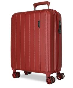 MOVOM Rouge Valise Trolley Cabine RigideABS Serrure TSA 4roues doubles 38L Bagageàmain