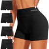 MIOTAN Lot de 4 Boxer Femmes Élastique Respirant Taille Haute Culotte Boyshort Basse Caleçons