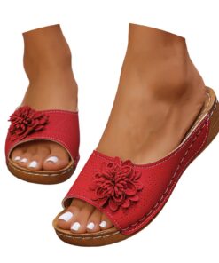 Mules en Cuir Femme Compensées Premium Orthopédiques Bout Ouvert - Chaussons Dame Plates Plateformes