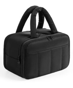 Sac de voyage Trousse de toilette Bagsmart, Grande Trousse de toilette pour Femme, Accessoires essentiels Baguette Noir