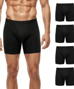 PUTUO Caleçons Longs Homme en Coton: Boxers Respirants Doux sans Étiquette avec Poche 3D - Confortables pour Peaux Sensi