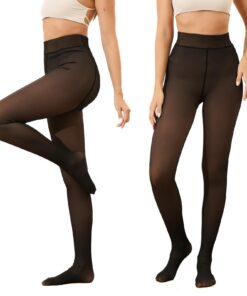 Collants polaires femme thermiques hiver XL/S/M/L/XXL faux translucide doublure peluche