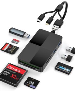 Memory Stick Pro Duo Adapter 8 en 1 Lecteur Carte SD avec USB Ports, Idéal pour iPhone/iPad et PC, Grand Stockage 32GB,