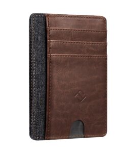 FINTIE Porte-Cartes Ultra-Fin et Léger pour Femme/Homme, 7 Emplacements, Protection contre la Volonté Électromagnétique,