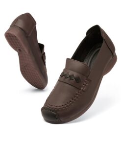 Mocassins Wuyaraymia Femmes Gros Morceaux Cuir Dentelle Souple Semelles Caoutchouc Chic et Pratiques