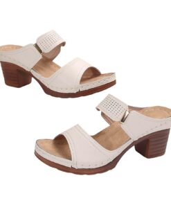 Chaussures de femme confortable et orthopédique - Talon bloc - Sandales d'été larges - Convient pour la danse et les soi