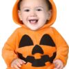 FIESTAS GUIRCA Costume de Citrouille pour Enfants - Combinaison d'Halloween Idéal pour Bébé - Orange et Noir