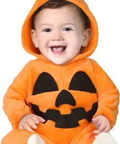 FIESTAS GUIRCA Costume de Citrouille pour Enfants - Combinaison d'Halloween Idéal pour Bébé - Orange et Noir