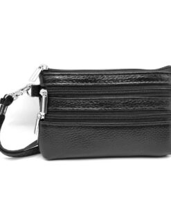 Charmoni Portefeuille Femme Multi Poches Noir - Cuir Élégant pour Femmes - Avec Porte Clé - Accessoires Mode en Cuir