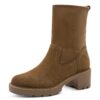 Tamaris Comfort Bottines Femmes en Cuir à Talon Bloc Modelante - Confort et Style Pour les Femmes - Intemporel et Chic -