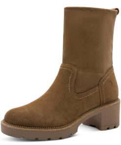 Tamaris Comfort Bottines Femmes en Cuir à Talon Bloc Modelante - Confort et Style Pour les Femmes - Intemporel et Chic -