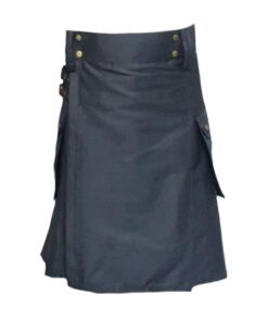Tartanista Kilt de travail pour homme gris foncé - tactique/combat avec poches - Taille 86cm Longueur 58,5cm