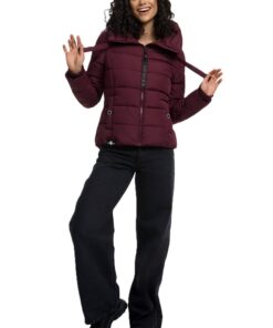 Navahoo B930 Veste d'hiver matelassée doublée pour femme Col montant chaud