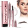 Crayon Sourcil imperméable 2025 Magique 3D Micro Crayon avec 4 pointes, Marron foncé pour les femmes (2#) crée facilemen