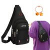 Dyiouxin Sac à Bandoulière Imperméable pour Voyage, Randonnée, Sport, Léger Étanche Noire
