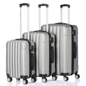 Bonnlo Valise Cabine Rigide 20in+24in+28in en ABS pour Voyageurs Affranchis - Bagages Rigides Spinner avec Serrure Combi