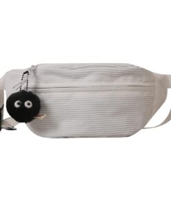 TYXHXTF Sac Banane en Velours Côtelé pour Femmes, Idéal pour Faire du Shopping, Sortir, Voyager et Travailler - Blanc (3