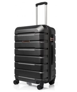 CYTECH Valise Moyenne Résistante en ABS à Serrure à Code - Voyageur Élégant - Valise de Voyage - Noir 65 cm - Roues Ultr