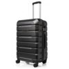 CYTECH Valise Moyenne Résistante en ABS à Serrure à Code - Voyageur Élégant - Valise de Voyage - Noir 65 cm - Roues Ultr