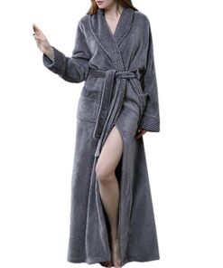 DSNOW Femme Peignoir Velours Robe de Chambre Eponge Hiver pour Cadeau de Noël