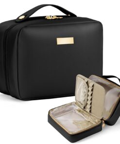 Trousse de Toilette Voyage Aucuu Multifonction Poignée Étanche Cuir PU