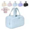 AngloCrate Elouva Trousse de Maquillage Voyage Grande Capacité Ouvert Imperméable Portable Trousse de Toilette Bleu