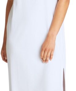 Calvin Klein Robe T-Shirt Femme Blanc Élégant pour Femmes en Everyday Wear Comfort et Confort 100% Polyester Taille US S