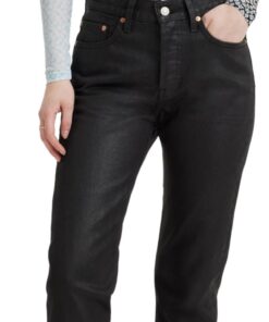 Levi's 501 Wax Coated Jeans Femme Taille Élégante, Comfortable à Porter, Idéales pour le Week-end