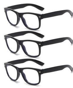 Lot de 3 lunettes noires classiques et durables pour enfants rétro nostalgie adaptées à l'école et la vie quotidienne