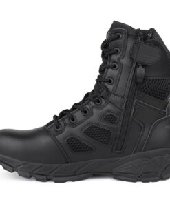 QUNLON Bottes Militaires Homme Noir - Chaussures Tactiquesavec Fermeture Éclair YKK pour Hommes en Recherche de Comfort