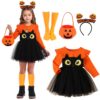 Déguisement Halloween Citrouille Enfant | Robe de Citrouille+Bébé+Gille | Costume Citrouille pour Enfants