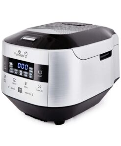 Riz Yum Asia Bamboo cuisseur à riz induction chauffage multicuiseur 4 fonctions 220-240V EU Argent Métallique
