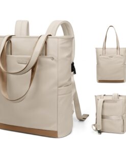 Sac à dos ordinateur portable pour femme 16 pouces, antivol et élégant, abricot