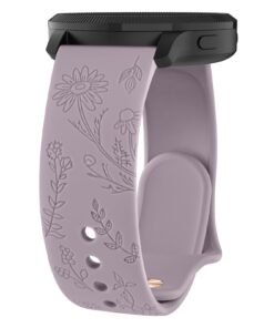 Bracelet Wanme Fleurs Garmin Venu/Vivoactive 3/5 Femme 20mm Compatible Venu Sq/Sq 2/2 Plus - Taro Violet