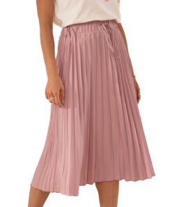 CUPSHE Jupe plissée élégante pour femme - Taille haute - Ligne A - Jupe d'été - Lacets - Taille large