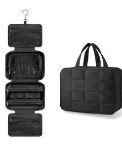 Trousse de toilettée suspendue Aucuu pour femme et homme - grande capacité, crochet, voyage, maquillage